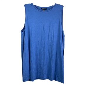 Eileen Fisher Crew Neck Long Shell in Fine Stretch Jersey Knit